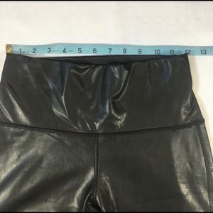 NWT 7FAM Black Faux Leather Moro Leggings